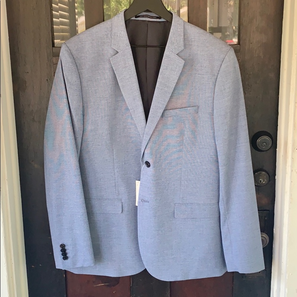 H&M Skinny Light Blue Blazer 44R NWT